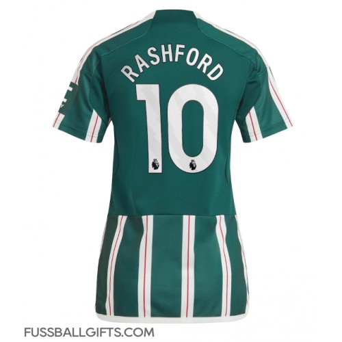 Manchester United Marcus Rashford #10 Fußballbekleidung Auswärtstrikot Damen 2023-24 Kurzarm